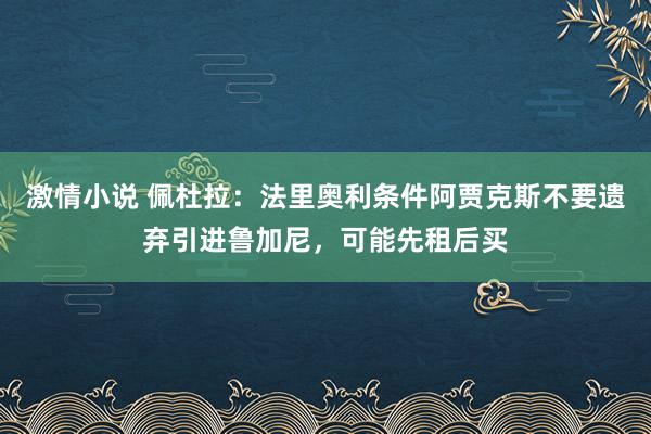 激情小说 佩杜拉：法里奥利条件阿贾克斯不要遗弃引进鲁加尼，可能先租后买