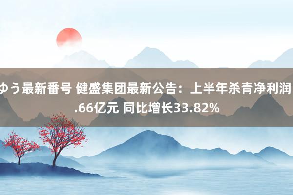 ゆう最新番号 健盛集团最新公告：上半年杀青净利润1.66亿元 同比增长33.82%