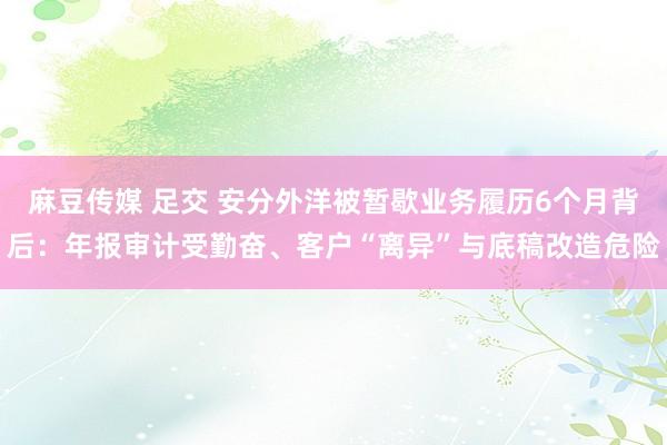 麻豆传媒 足交 安分外洋被暂歇业务履历6个月背后：年报审计受勤奋、客户“离异”与底稿改造危险