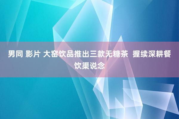 男同 影片 大窑饮品推出三款无糖茶  握续深耕餐饮渠说念