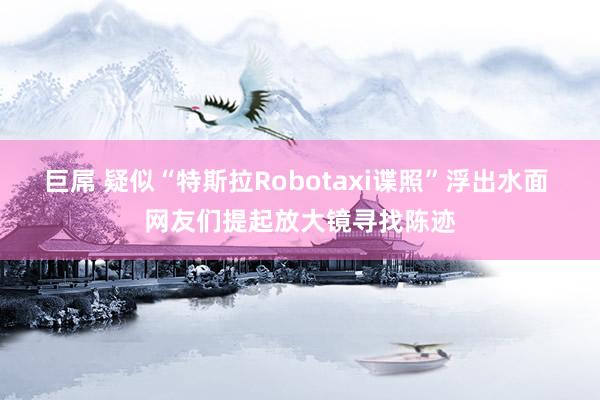 巨屌 疑似“特斯拉Robotaxi谍照”浮出水面 网友们提起放大镜寻找陈迹